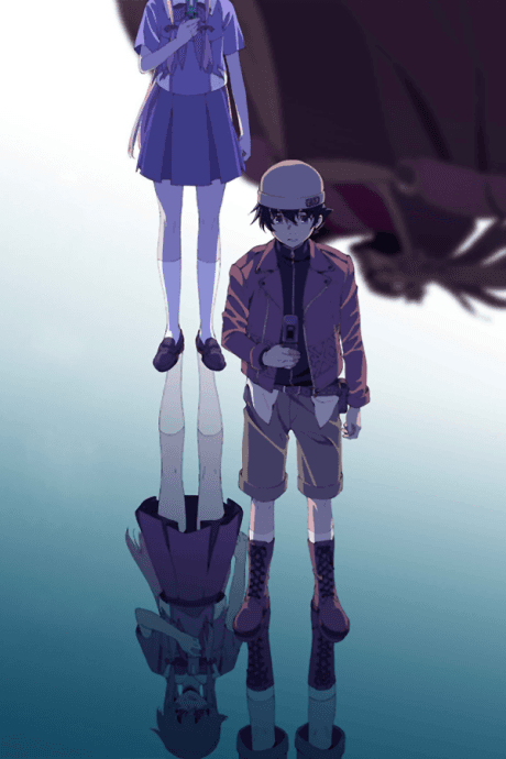 Pôster oficial do anime Diário do Futuro em português