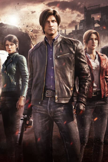 Pôster oficial do anime Resident Evil: No Escuro Absoluto em português