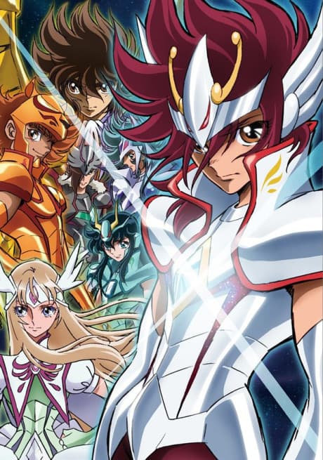 Pôster oficial do anime Os Cavaleiros do Zodíaco: Ômega em português