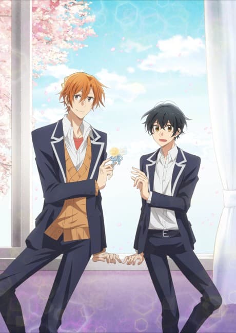 Pôster oficial do anime Sasaki and Miyano: Graduation em português