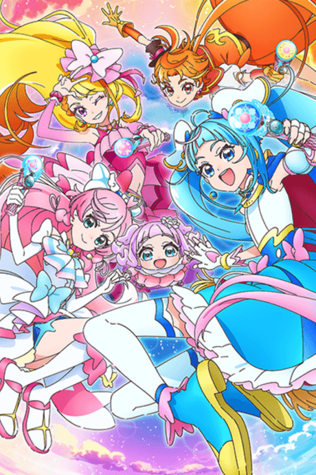 Pôster oficial do anime Soaring Sky! Pretty Cure em português