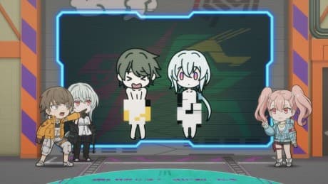 Pôster oficial do anime SYNDUALITY: Kagaku Kouza em português