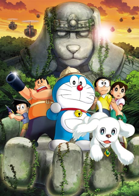 Pôster oficial do anime Doraemon: Shin Nobita no Daimakyou - Peko to 5-nin no Tankentai em português