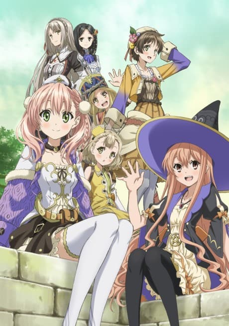 Pôster oficial do anime Atelier Escha & Logy Alchemists Of The Dusk Sky em português