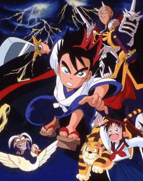Pôster oficial do anime Kenyuu Densetsu Yaiba em português