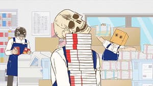 Episódio 2 - Deixe-me apresentar meus colegas malucos nesta livraria! / Livros, instruções escritas e eu / Vá! Azarashi-san - Skull-face Bookseller Honda-san