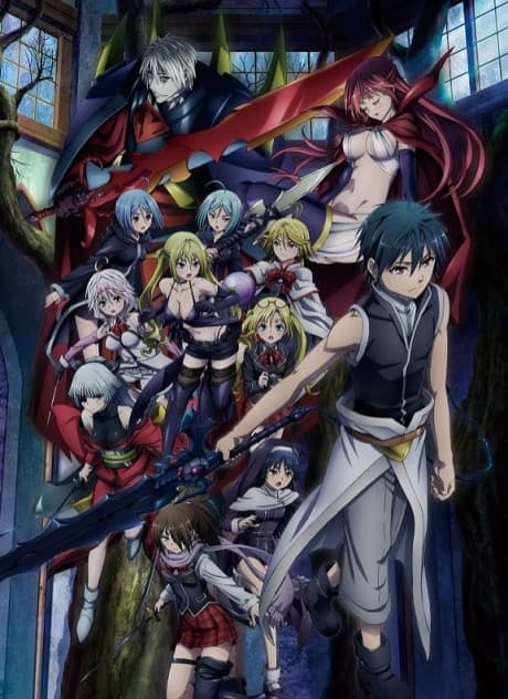 Pôster oficial do anime Trinity Seven: Biblioteca do Céu & Lorde Carmesim em português