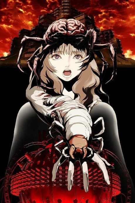 Pôster oficial do anime Aragne: Sign of Vermillion em português