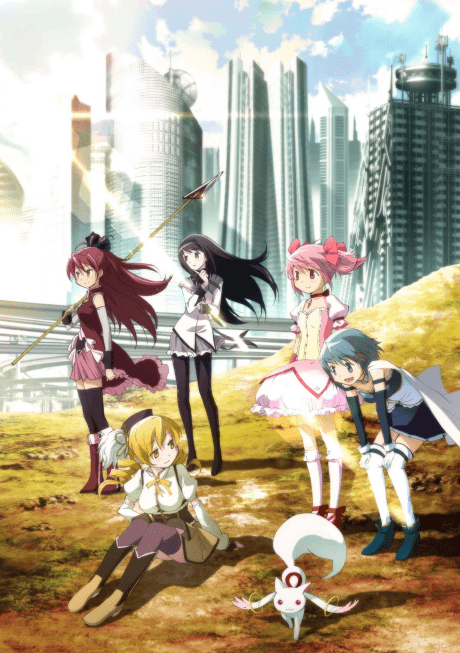 Pôster oficial do anime Puella Magi Madoka Magica the Movie Part I: Beginnings em português
