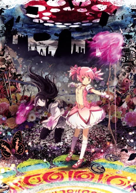 Pôster oficial do anime Puella Magi Madoka Magica the Movie Part I: Beginnings em português