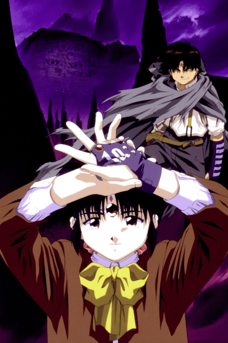 Pôster oficial do anime 3x3 Eyes: Legend of the Divine Demon em português