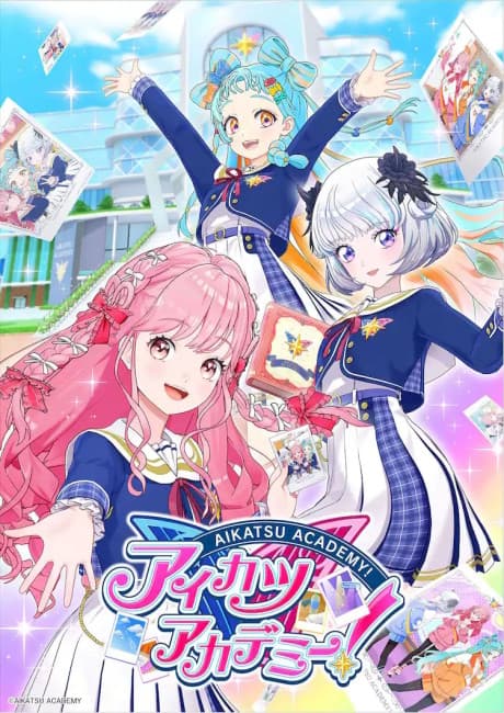 Pôster oficial do anime Aikatsu Academy! Animation PVs em português