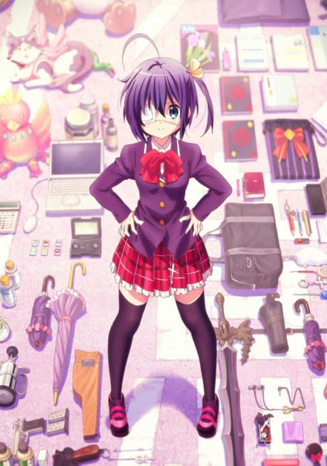 Pôster oficial do anime Love, Chunibyo & Other Delusions! Rikka Version em português