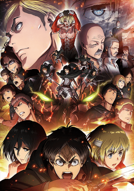 Pôster oficial do anime Attack on Titan - Parte 2: Asas da Liberadade em português