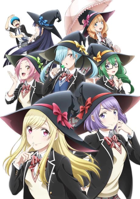 Pôster oficial do anime Yamada-kun and the Seven Witches em português