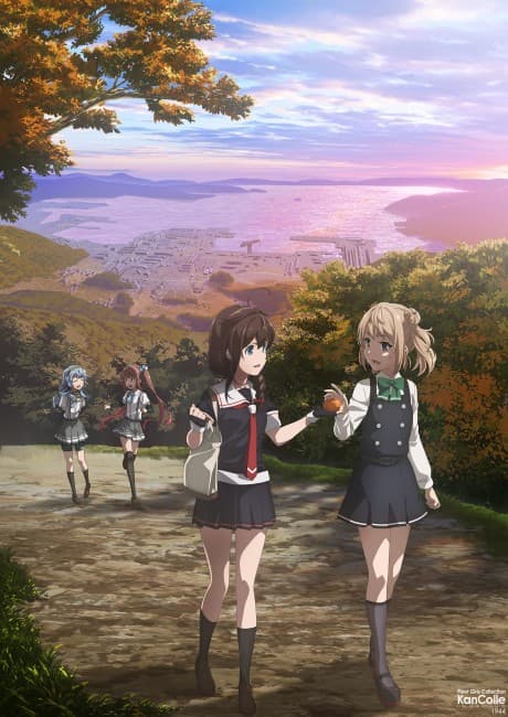 Pôster oficial do anime KanColle 2ª Temporada: Let's Meet at Sea em português