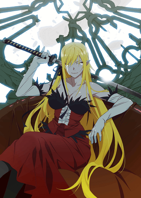 Pôster oficial do anime Kizumonogatari Part 3: Reiketsu em português