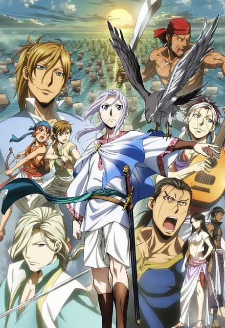 Pôster oficial do anime The Heroic Legend of Arslan: Dust Storm Dance em português