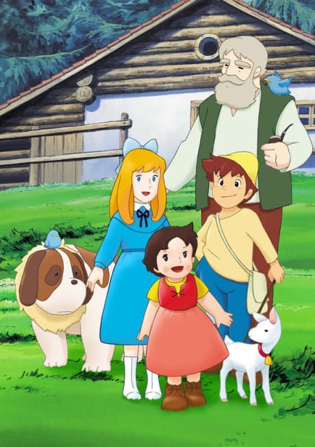 Pôster oficial do anime Alps no Shoujo Heidi em português