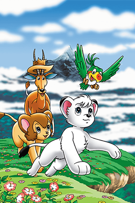 Pôster oficial do anime The New Adventures of Kimba The White Lion em português