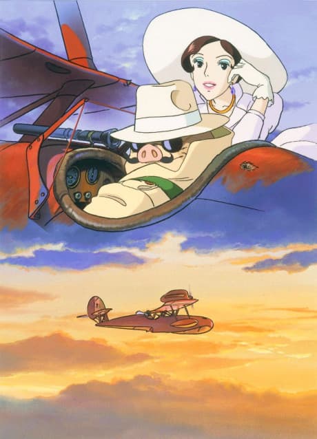 Pôster oficial do anime Porco Rosso: O Último Herói Romântico em português