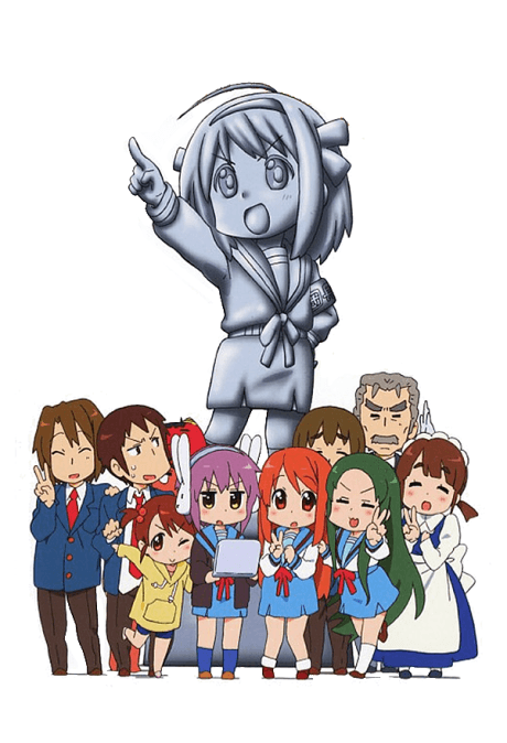 Pôster oficial do anime Suzumiya Haruhi-chan no Yuuutsu em português