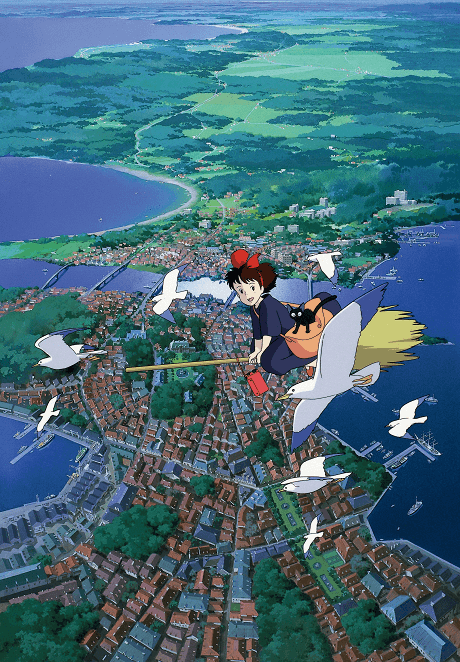 Pôster oficial do anime O Serviço de Entregas da Kiki em português