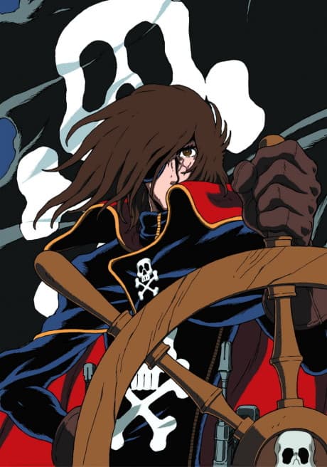 Pôster oficial do anime Space Pirate Captain Herlock: Outside Legend – The Endless Odyssey em português