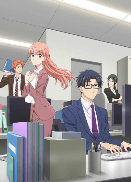 Pôster oficial do anime Wotakoi: O Amor é Difícil para Otaku em português