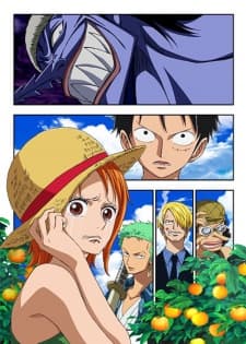 Pôster oficial do anime ONE PIECE: Episode of Nami - Koukaishi no Namida to Nakama no Kizuna em português